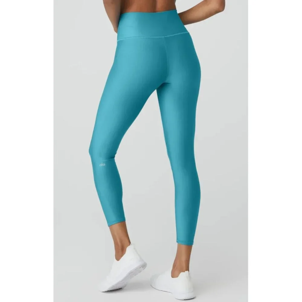 Alo 7/8 High-Waist Airlift Leggings Blue Splash Hi-Rise Waisted Tights Skinny L
